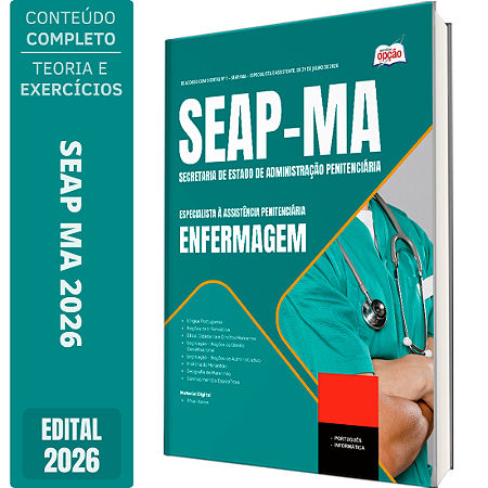 Apostila SEAP MA 2026 Especialista à Assistência Penitenciária - Especialidade: Enfermagem