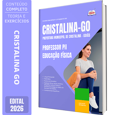 Apostila Prefeitura de Cristalina GO 2026 Professor PII - Educação Física