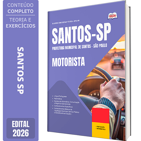 Apostila Prefeitura de Santos SP 2026 - Motorista