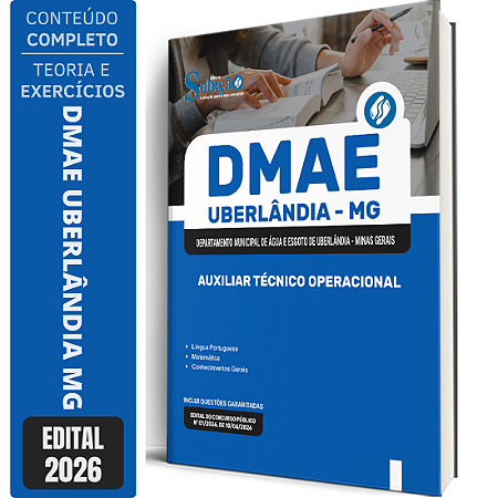 Apostila DMAE Uberlândia MG 2026 - Auxiliar Técnico Operacional