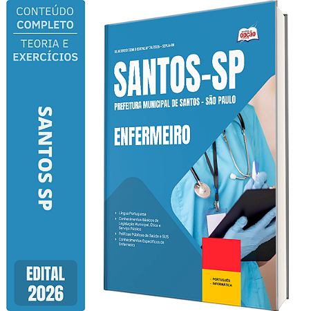 Apostila Prefeitura de Santos SP 2026 - Enfermeiro