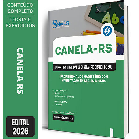 Apostila Prefeitura de Canela RS 2026 - Profissional do Magistério com Habilitação em Séries Iniciais