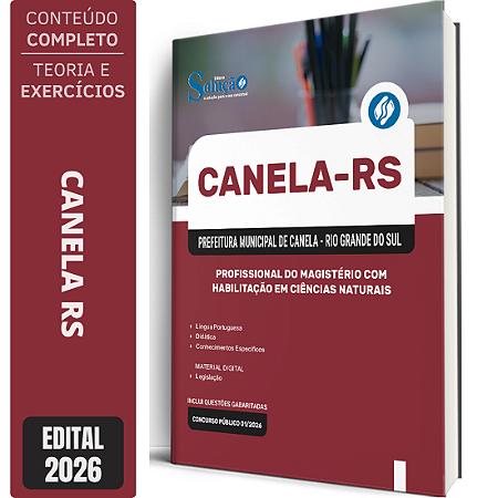 Apostila Prefeitura de Canela RS 2026 - Profissional do Magistério com Habilitação em Ciências Naturais