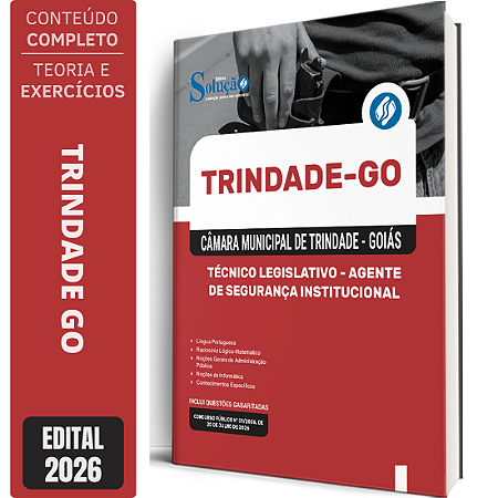 Apostila Câmara de Trindade GO 2026 Técnico Legislativo - Agente de Segurança Institucional