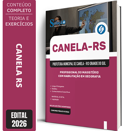 Apostila Prefeitura de Canela RS 2026 - Profissional do Magistério com Habilitação em Geografia