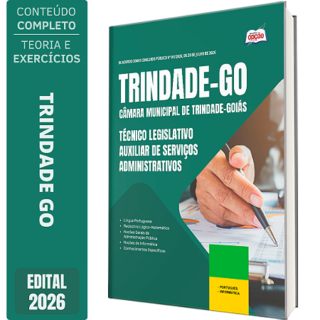 Apostila Câmara de Trindade GO 2026 Técnico Legislativo - Auxiliar de Serviços Administrativos