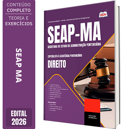 Apostila SEAP MA 2026 Especialista à Assistência Penitenciária - Especialidade: Direito