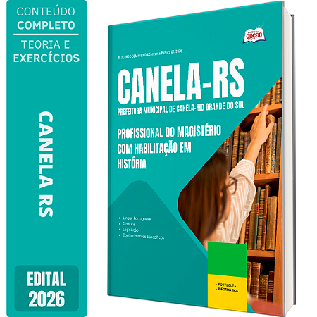 Apostila Prefeitura de Canela RS 2026 - Profissional do Magistério com Habilitação em História