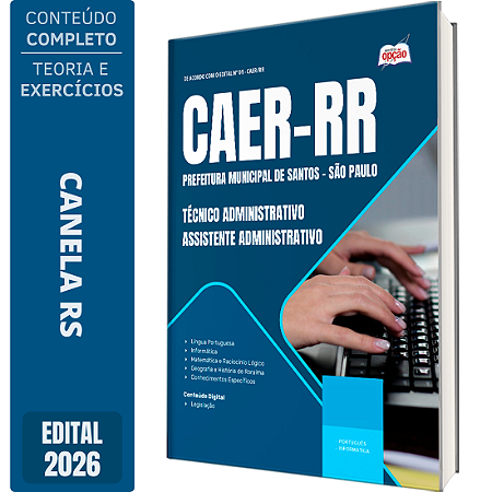 Apostila CAER RR 2026 Técnico Administrativo TEA - Assistente Administrativo