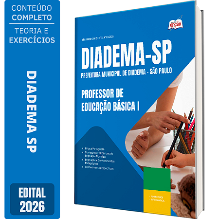 Apostila Prefeitura de Diadema SP 2026 - Professor de Educação Básica 1