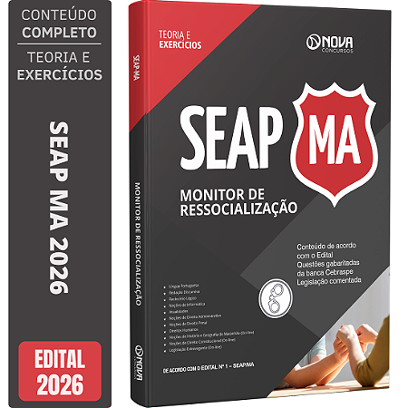 Apostila SEAP MA 2026 - Monitor de Ressocialização