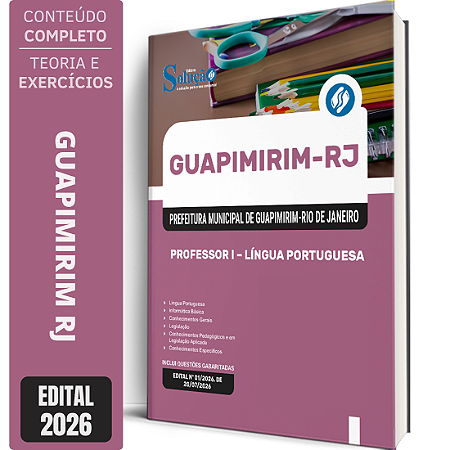 Apostila Prefeitura de Guapimirim RJ 2026 Professor 1 - Língua Portuguesa