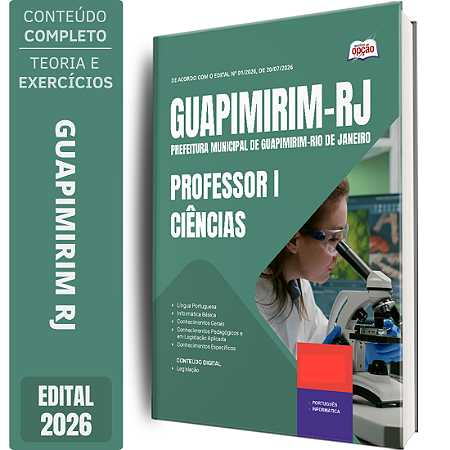 Apostila Prefeitura de Guapimirim RJ 2026 Professor 1 - Ciências