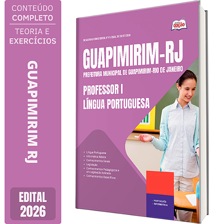 Apostila Prefeitura de Guapimirim RJ 2026 Professor 1 - Língua Portuguesa