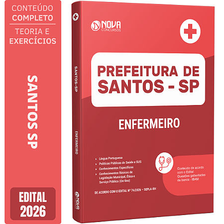 Apostila Prefeitura de Santos SP 2026 - Enfermeiro