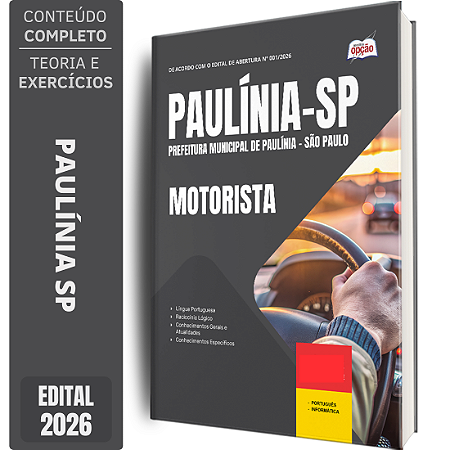 Apostila Prefeitura de Paulínia SP 2026 - Motorista