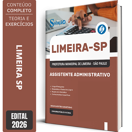 Apostila Prefeitura de Limeira SP 2026 - Assistente Administrativo