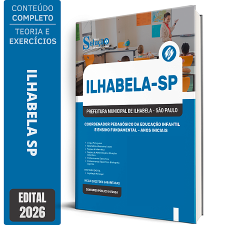 Apostila Prefeitura de Ilhabela SP 2026 Coordenador Pedagógico da Educação Infantil e Ensino Fundamental - Anos Iniciais