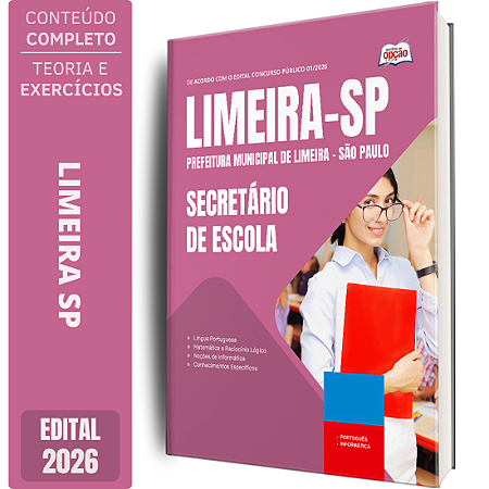 Apostila Prefeitura de Limeira SP 2026 - Secretário de Escola