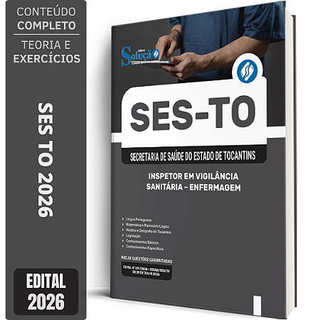Apostila SES TO 2026 Inspetor em Vigilância Sanitária - Enfermagem