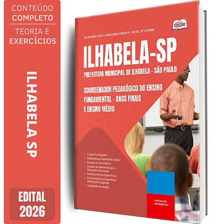 Apostila Prefeitura de Ilhabela SP 2026 Coordenador Pedagógico do Ensino Fundamental - Anos Finais e Ensino Médio