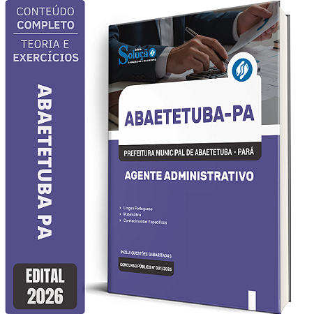 Apostila Prefeitura de Abaetetuba PA 2026 - Agente Administrativo