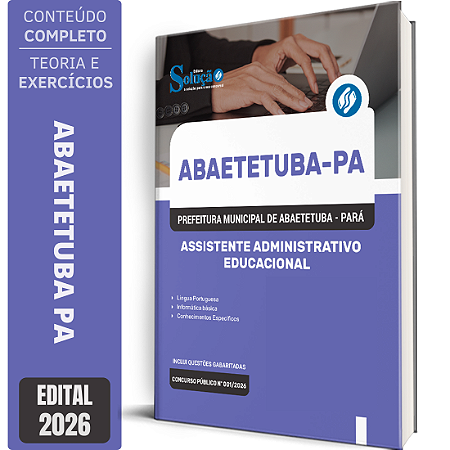 Apostila Prefeitura de Abaetetuba PA 2026 - Assistente Administrativo Educacional
