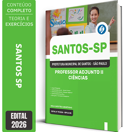Apostila Prefeitura de Santos SP 2026 Professor Adjunto 2 - Ciências