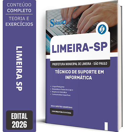 Apostila Prefeitura de Limeira SP 2026 - Técnico de Suporte em Informática