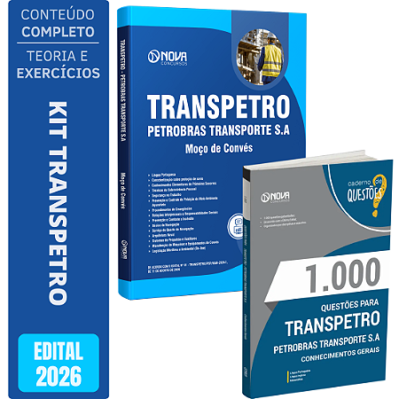 Kit Apostila Transpetro 2026 - Moço de Convés (MOC) + Livro 1000 Questões - Conhecimentos Gerais