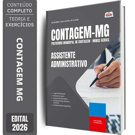 Apostila Prefeitura de Contagem MG 2026 - Assistente Administrativo