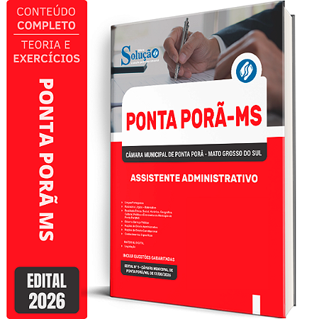 Apostila Câmara de Ponta Porã MS 2026 - Assistente Administrativo