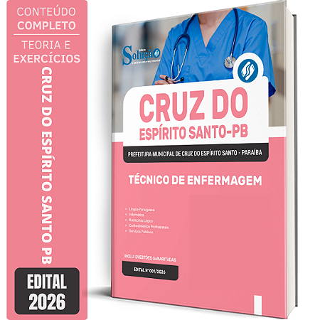 Apostila Prefeitura de Cruz do Espírito Santo PB 2026 - Técnico de Enfermagem