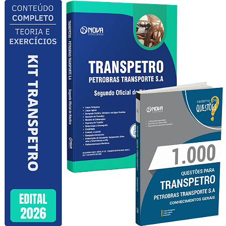 Kit Apostila Transpetro 2026 - Segundo Oficial de Náutica (2ON) + Livro 1000 Questões - Conhecimentos Gerais