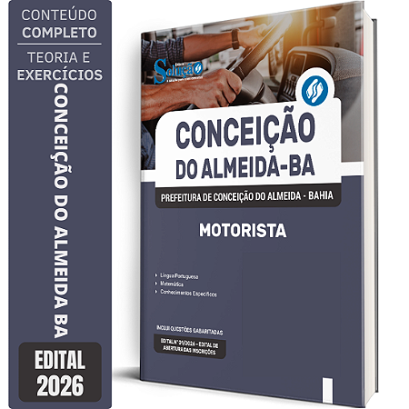 Apostila Prefeitura de Conceição do Almeida BA 2026 - Motorista