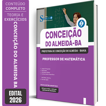 Apostila Prefeitura de Conceição do Almeida BA 2026 - Professor de Matemática