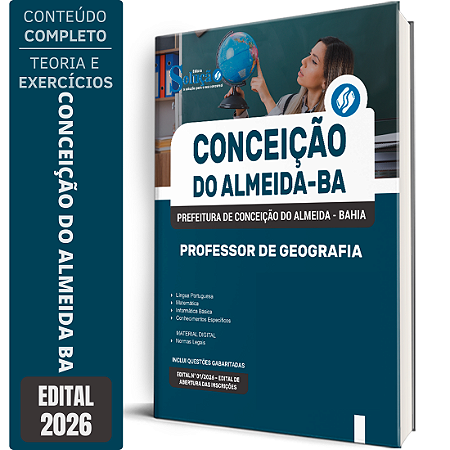 Apostila Prefeitura de Conceição do Almeida BA 2026 - Professor de Geografia