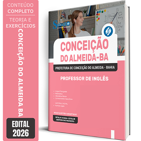 Apostila Prefeitura de Conceição do Almeida BA 2026 - Professor de Inglês