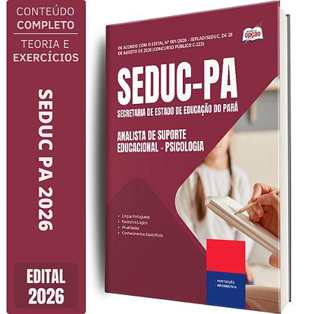 Apostila SEDUC PA 2026 Analista de Suporte Educacional - Psicologia