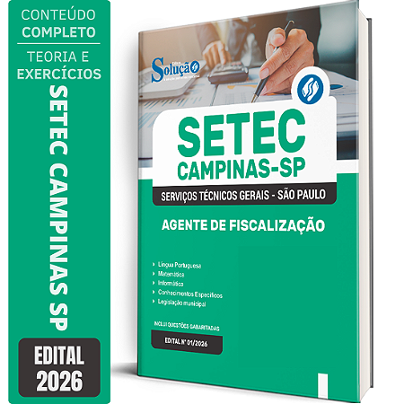 Apostila SETEC Campinas SP 2026 - Agente de Fiscalização