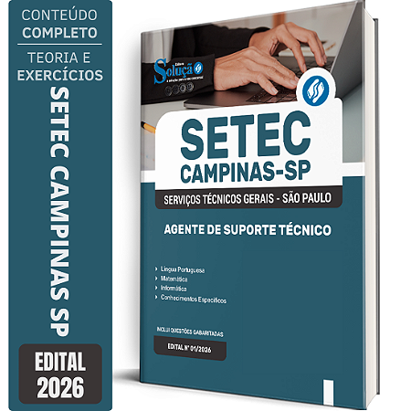 Apostila SETEC Campinas SP 2026 - Agente de Suporte Técnico