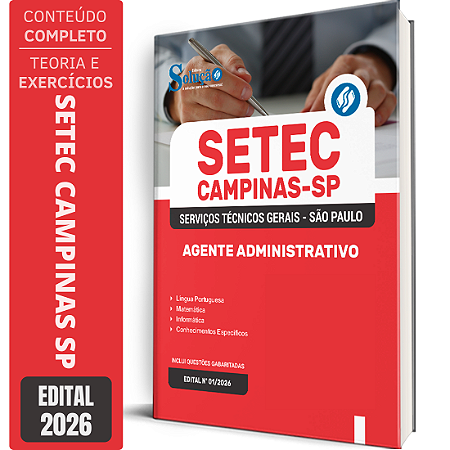 Apostila SETEC Campinas SP 2026 - Agente Administrativo