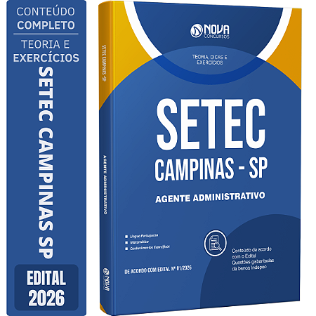 Apostila SETEC Campinas SP 2026 - Agente Administrativo