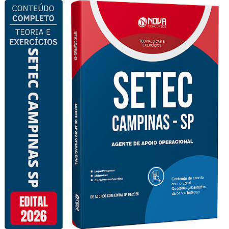 Apostila SETEC Campinas SP 2026 - Agente de Apoio Operacional