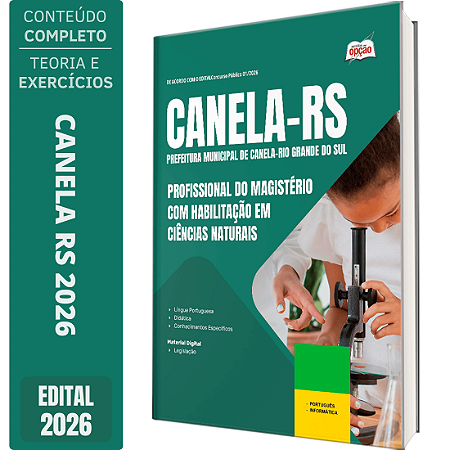 Apostila Prefeitura de Canela RS 2026 - Profissional do Magistério com Habilitação em Ciências Naturais