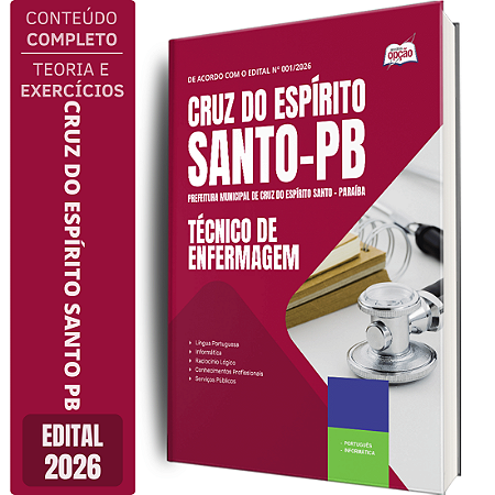 Apostila Prefeitura de Cruz do Espírito Santo PB 2026 - Técnico de Enfermagem