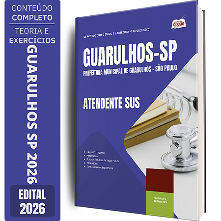 Apostila Prefeitura de Guarulhos SP 2026 - Atendente SUS
