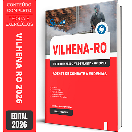 Apostila Prefeitura de Vilhena RO 2026 - Agente de Combate a Endemias (ACE)