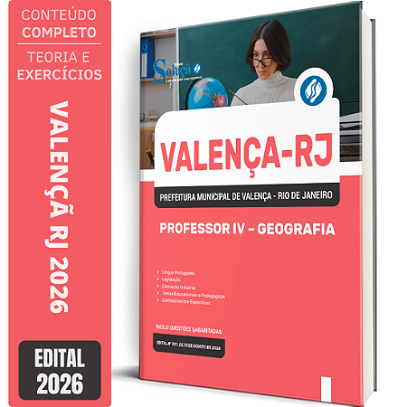 Apostila Prefeitura de Valença RJ 2026 Professor 4 - Geografia
