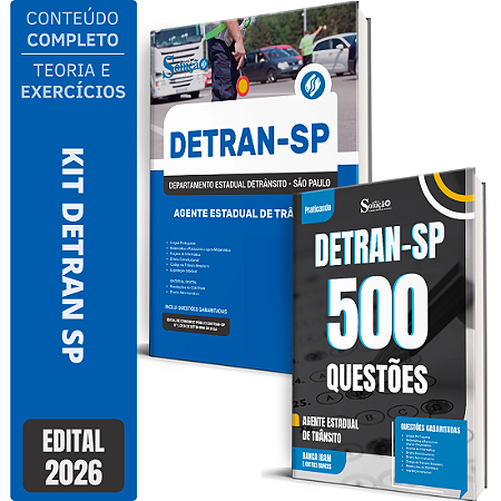 Kit Apostila DETRAN SP 2026 - Agente Estadual de Trânsito + Caderno de 500 Questões